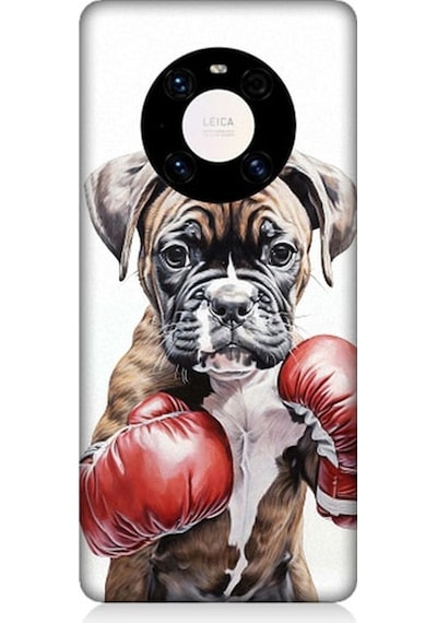 Huawei Mate 40 Pro Uyumlu Boksör Köpek Desenli Silikon Kılıf