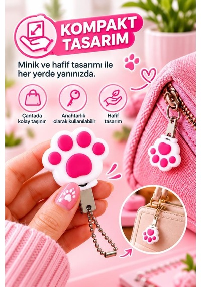 Usb Flash Bellek 32gb Kedi Patisi Görünümlü Anahtarlıklı Usb Drive Usb01 Beyaz