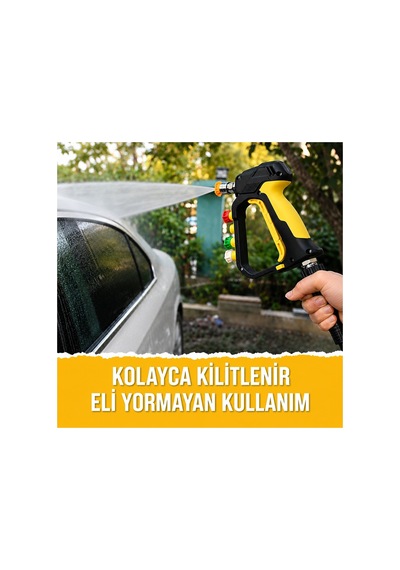 Robeve Bear Force Yüksek Basınçlı Yıkama Tabancası 345 Bar 5000 Psı 5 Li Nozul Seti 1/4 Quick Connect Kısa Yıkama Tabancası Oto Yıkama Tabancası Lavor Uyumlu