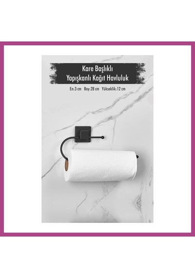 Gees Global Yapışkanlı Kare Başlıklı Siyah Kağıt Havluluk Gbzs