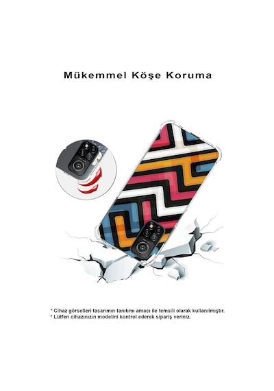 Samsung Galaxy Uyumlu M33 Köşe Korumalı Antişok Kapak Labirent Grafiti Tasarımlı Şeffaf Kılıf