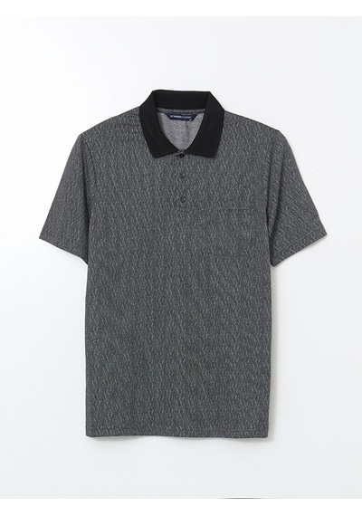 Lcwaıkıkı Classic Siyah Polo Yaka Merserize Görünümlü Erkek Tişört