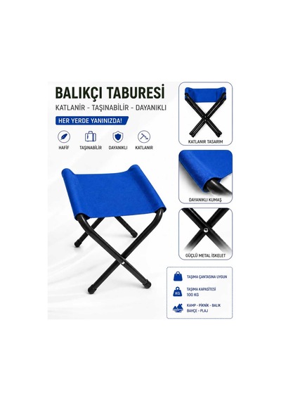 H-a Katlanır Balıkçı Kamp Ve Bahçe Taburesi Mavi