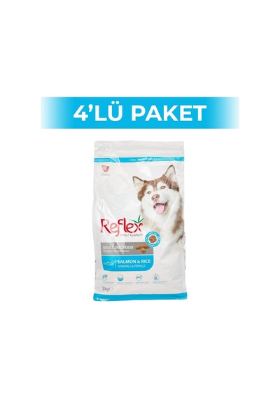 Reflex Somonlu Ve Pirinçli Yetişkin Köpek Maması 4 x 3 KG