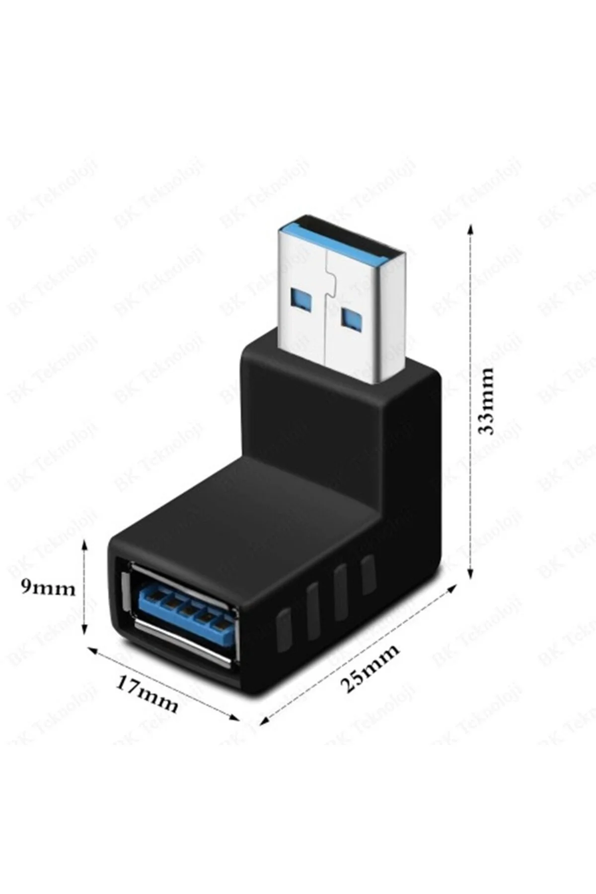 Usb 3.0 Aşağı Açılı Konnektör Erkek Dişi 90 Derece Uzatma Adaptörü Yüksek Hızlı Usb Yeni 3.0 Sürümü 1