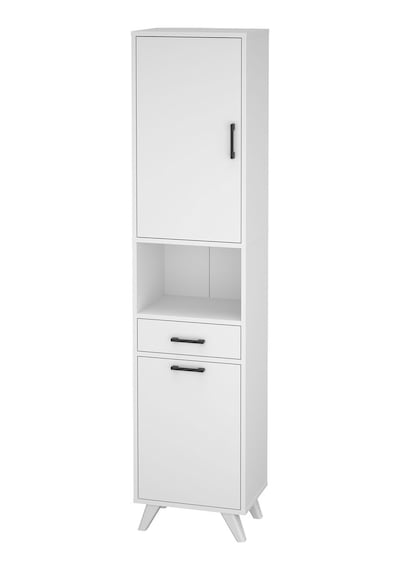 Bofigo Çok Amaçlı Dolap Banyo Dolabı Kirli Çamaşır Sepeti Dolabı Şelale Beyaz
