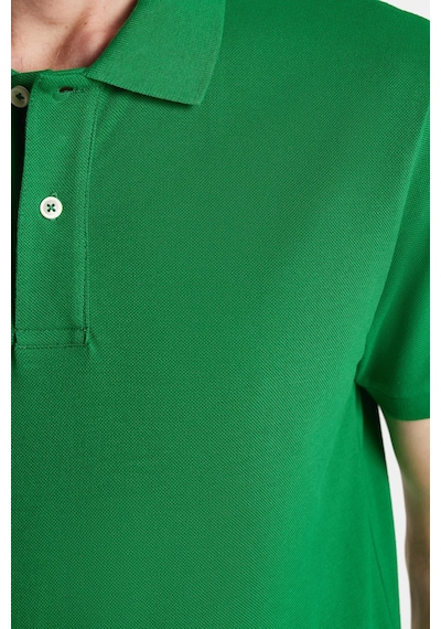 Tudors Erkek Slim Fit Dar Kesim %100 Pamuk Yeşil Polo Yaka Tişört-32791 Yeşil