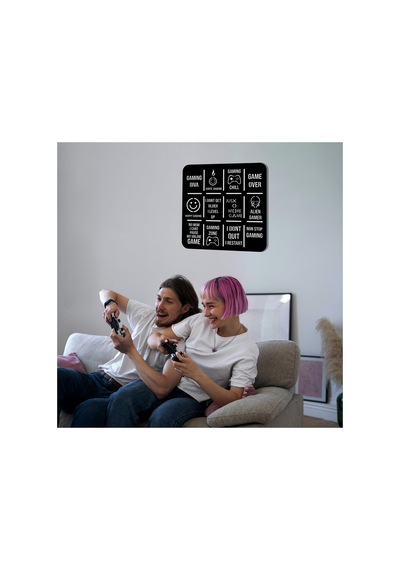 Led Işıklı Gameing Diva Dekoratif Tablo Oyun Odası Duvar Dekorlu Gece Lambası Sarı - 737239472 Sarı