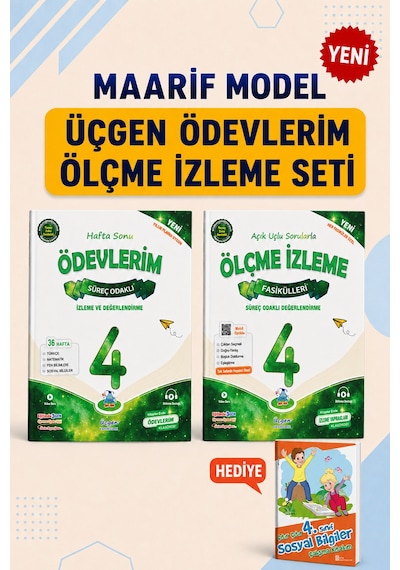 4.sınıf Üçgen Beceri Temelli Ödevlerim + Ölçme İzleme + Çıtır Sosyal Çalışma Kitabım