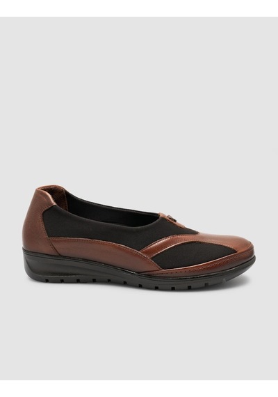 Cabani %100 Hakiki Deri Taba Detaylı Kadın Comfort Ayakkabı Taba
