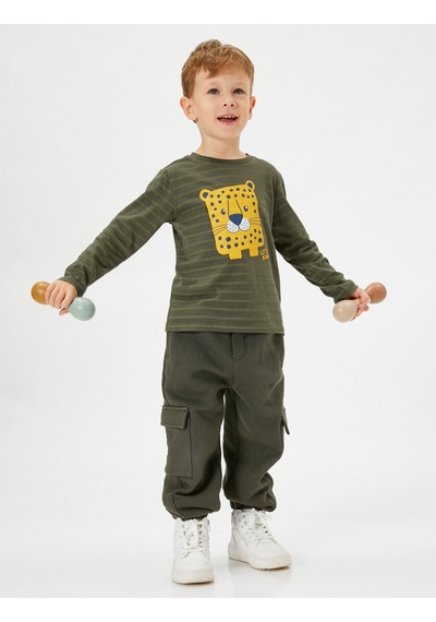 Koton Basic Jogger Eşofman Altı Cepli Beli Bağlamalı Şardonlu Haki 4wmb40131tk 4WMB40131TK869 Haki
