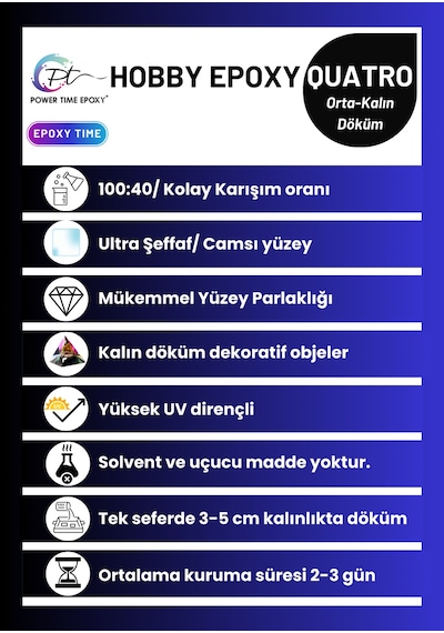 14 Kg Hobby Epoxy Quatro Kalın Döküm Şeffaf Epoksi Reçine
