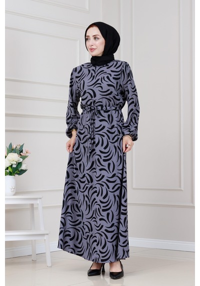 Sevitli Beli Tünelli Karin Elbise-gri-5333 Gri