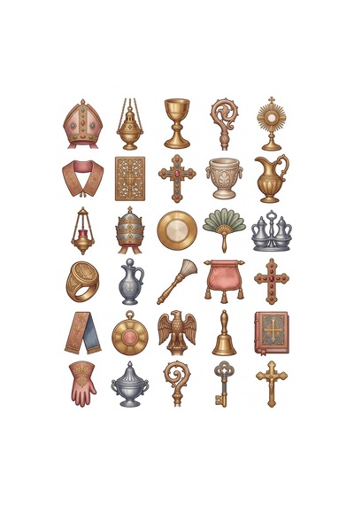 30 Adet Tarihi Gotik İpek Nakış Sticker Seti - Laptop Defter Ajanda İçin Çok Renkli