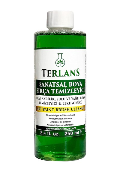 Terlans Yağlı Boya Seti Yardımcı Malzemeler 3x250ml Boya Fırça Temizleyici - Kokusuz Terebentin - Keten Yağı
