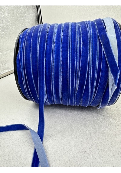Paşateks- 1 Cm Düz Kadife-5 Metre -ef.mavi
