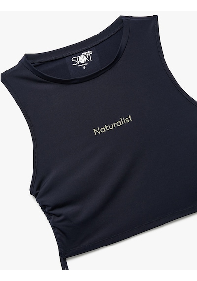 Koton Kolsuz Bisiklet Yaka Dar Kalıp Büzgülü Baskılı Crop Spor Atlet Lacivert 5sak30237nk Lacivert Koton Kolsuz Bisiklet Yaka Dar Kalıp Büzgülü Baskılı Crop Spor Atlet Lacivert 5sak30237nk Lacivert