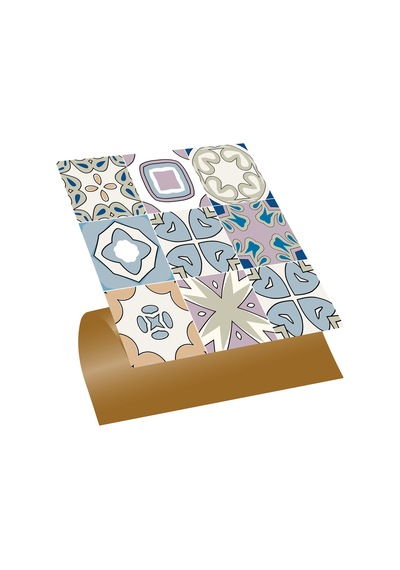 Tink KENDİNDEN YAPIŞKANLI RENKLİ KABUKİ DESENLİ PVC KARO 30X30