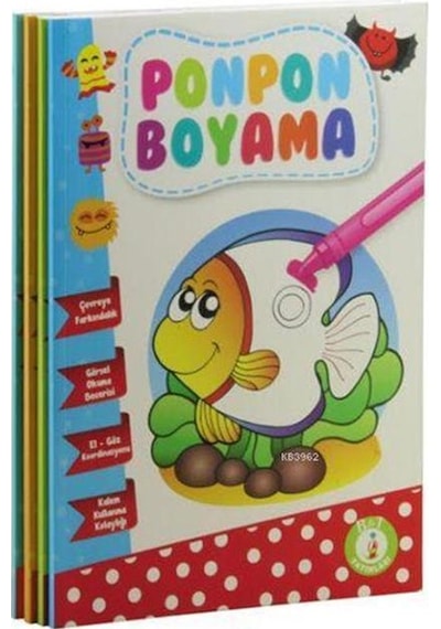 Ponpon Boyama Kitabı Kalın 4 Kitap Set / Ema Yayınları