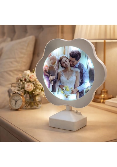 Sihirli Papatya Ayna Kişiye Özel Fotoğraflı Led Işıklı