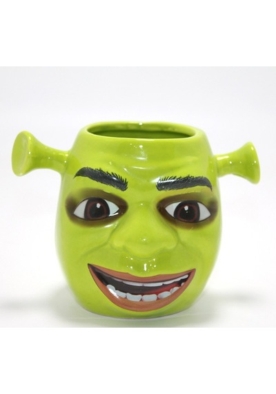 Özel Seri 3d Shrek Tasarımı Porselen Kupa Bardak Mutfak Gereci Kahve Saati Film Karakteri 02-yeşil