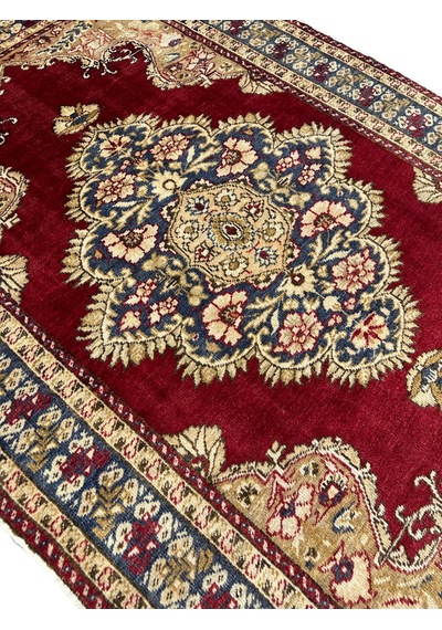 El Dokuma Antika Bürüngüz Halısı 137x195 Kök Boya %100 Yün Halı