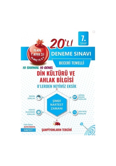 7 Sınıf Nar Tanesi Din Kültürü 20 Deneme Sınavı Nartest Yayınları