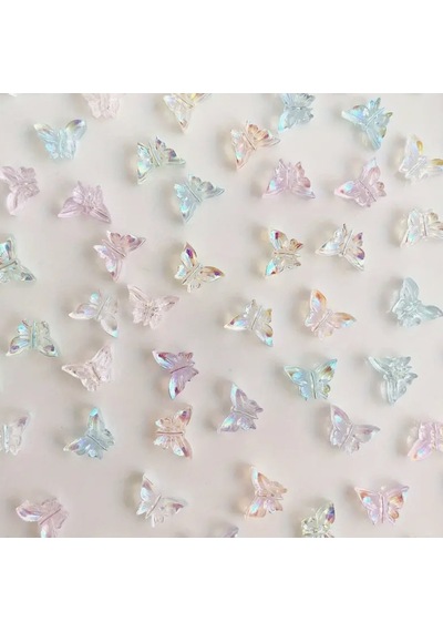 Charm Kelebek Kelebek Hologram 10'lu 3d Nail Art Metal Süsü