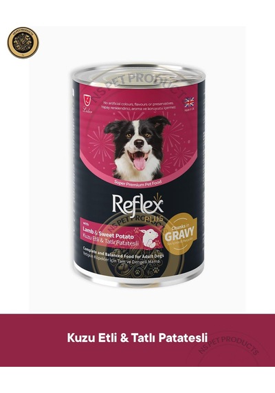 Reflex Plus Sos İçinde Et Parçacıklı Kuzu Etli Ve Tatlı Patatesli Yetişkin Köpek Maması 400gr