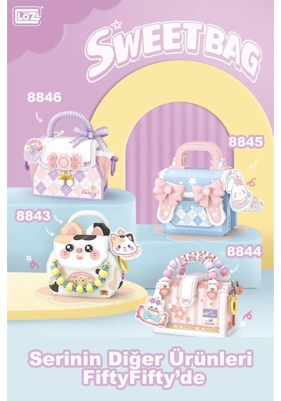 Loz Micro Block Sweet Bag Serisi Boncuklu Çanta 340 Parça Oyuncak Yapım Seti Fflz-8844