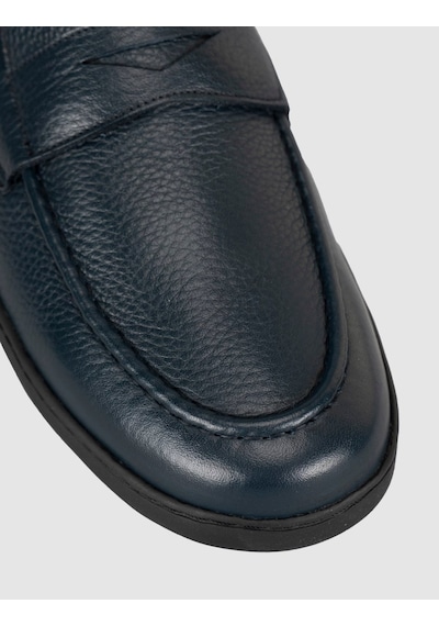 Cabani Erkek Lacivert Hakiki Deri Loafer Ayakkabı