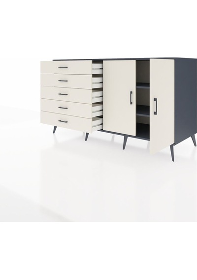 Kronos Konsol 2 Raflı 5 Çekmeceli 2 Kapaklı 176x59x99 Antrasit-aytaşı Aytası/aytası - Antrasıt Kronos Konsol 2 Raflı 5 Çekmeceli 2 Kapaklı 176x59x99 Antrasit-aytaşı Aytası/aytası - Antrasıt