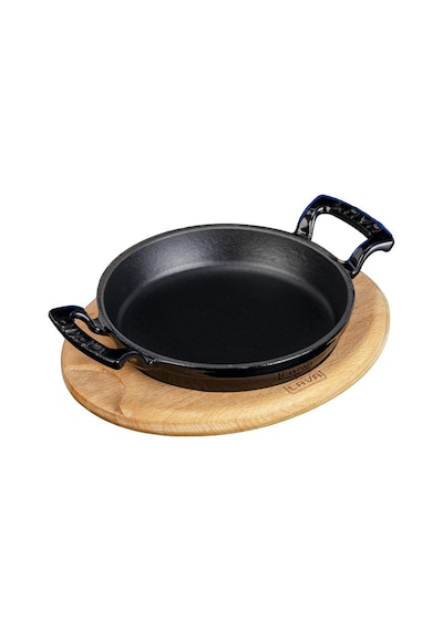 Lava Yuvarlak Kulplu Tava ve Ahşap Altlıklı. Çap(Ø) 20cm. -