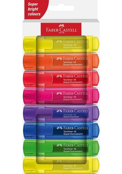 Faber-castell Fosforlu Kalem Şeffaf 8 Li 46 Çok Renkli