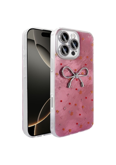Apple Uyumlu iPhone 16 Pro Kılıf Kamera Korumalı Figürlü Zore Ponti Silikon Kapak Açık Pembe