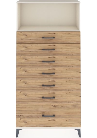 Arges Dolap Tek Raflı 7 Çekmeceli 88x30x182 Aytaşı-çam Aytaşı