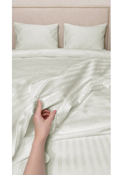 Çift Kişilik %100 Pamuk Saten Nevresim Seti Premium Seri 8 Renk Seçeneği 200x220 Ekru