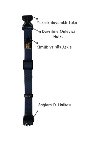 Interlaken Su Geçirmez Sağlam D Halkalı Lacivert Köpek Boyun Tasması Lacivert S Lacivert