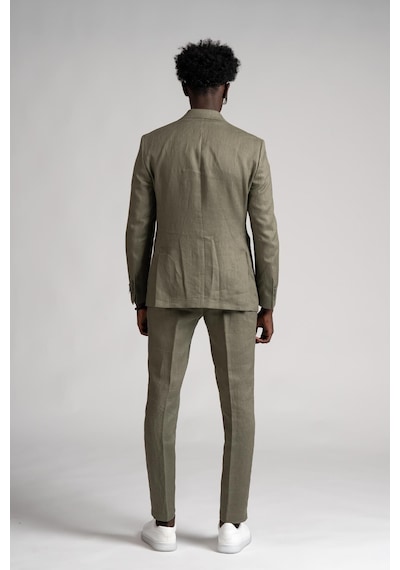 Sir Regular Fit Yarım Astarlı %100 Linen Keten Kumaş Takım Elbise 001