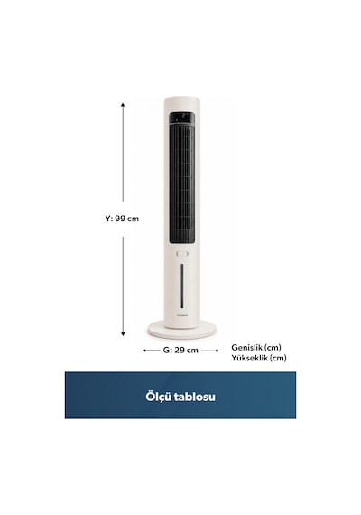 Homend Fanomen 9011H Uzaktan Kumandalı Soğuk Su & Buz Hazneli Kule Tipi Vantilatör 60W