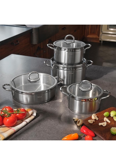 Hisar Orion Metal Kulp 8 Parça Tencere Seti