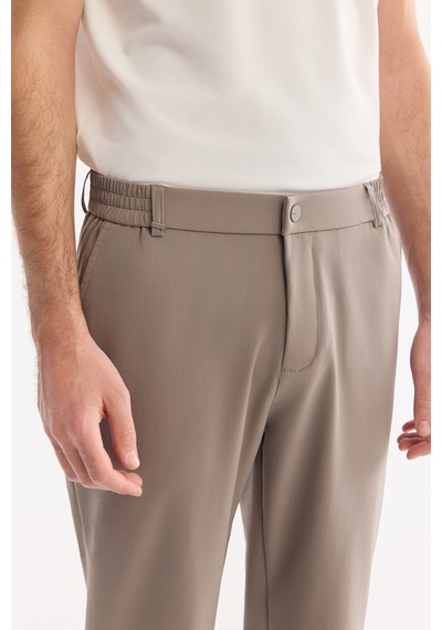 Avva Erkek Vizon Yanı Lastikli Kırışmaz Teknik Kumaş Slim Fit Chino Pantolon A61y3077