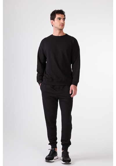 Dufy Siyah Bisiklet Yaka Regular Fit Erkek Sweatshirt Siyah