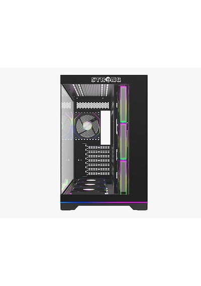 Strong Balerion 7x 120 Mm Fanlı Argb Kumandalı Şerit Ledli Atx Akvaryum Siyah Gaming Bilgisayar Kasası Powersız