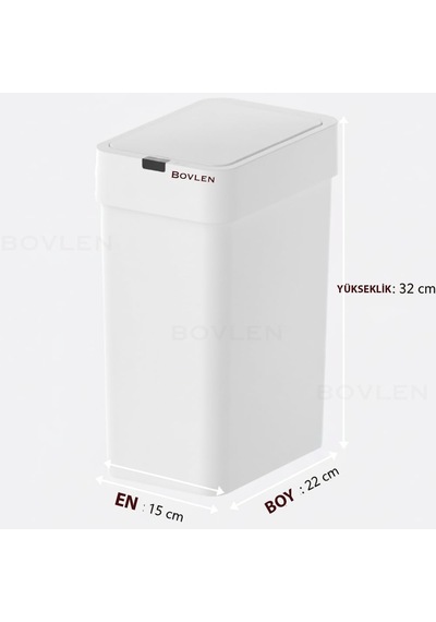 Otomatik Hareket Sensörlü Çöp Kovası, Banyo Çöp Kovası, Çocuk Odası Çöp Sepeti, Çöp Kutusu, 2 Beyaz