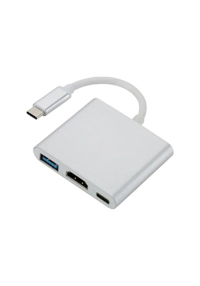 3 In 1 Type-c To Hdmı Usb 3.0 Çevirici Dönüştürücü Adaptör 4k