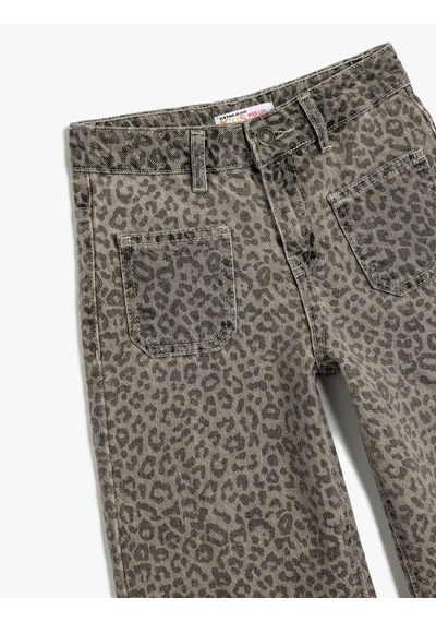 Koton Kot Pantolon Bol Paça Beli Lastikli Pamuklu - Wide Leg Jean Gri Desenli 5wkg40083ad Gri Koton Kot Pantolon Bol Paça Beli Lastikli Pamuklu - Wide Leg Jean Gri Desenli 5wkg40083ad Gri
