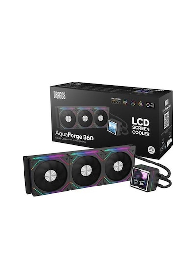 Dragos Aquaforge 360 Intel-amd 360mm Lcd Ekranlı Argb Siyah Sıvı Soğutucu