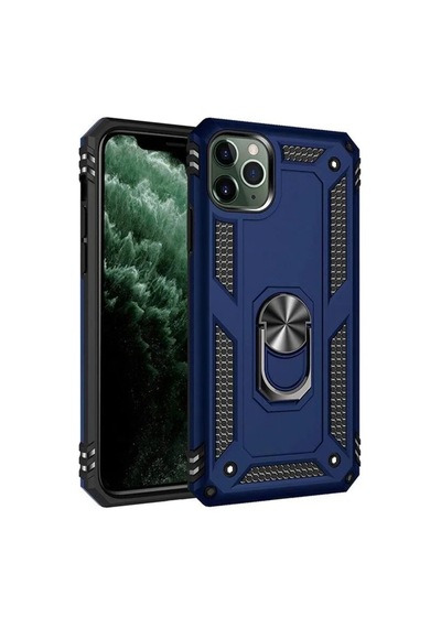 Apple Uyumlu iPhone 11 Pro Yüzüklü Standlı Tank Zırh Silikon Kılıf