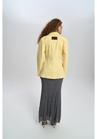 Mai Studios Co. Briella Belden Oturtmalı Sarı Blazer Sarı